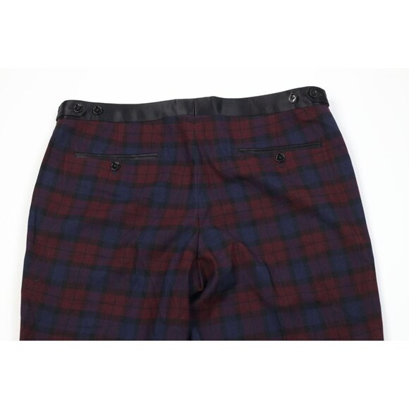 Express Mens 34x31 Stretch Slim Satin Stripe Tuxedo Chino Pants Trousers Plaid - Picture 9 of 12